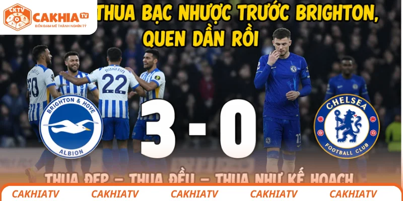 Chelsea thua bạc nhược trước Brighton, quen dần rồi
