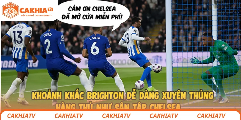 Khoảnh khắc Brighton dễ dàng xuyên thủng hàng thủ như sân tập Chelsea